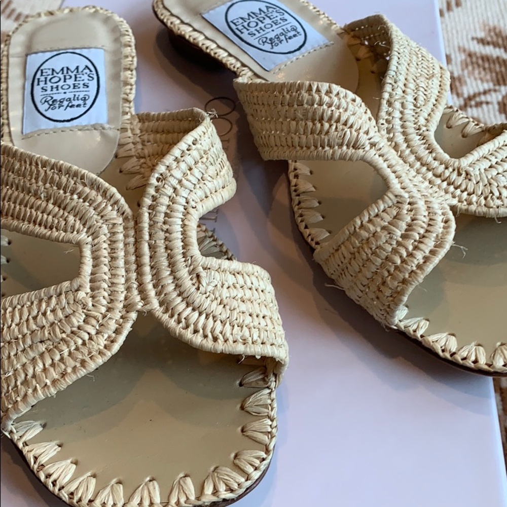 Never worn woven open toe sandals